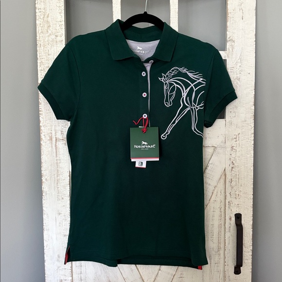 NWT Junior’s Horseware Ireland Green Polo Shirt - Picture 1 of 12
